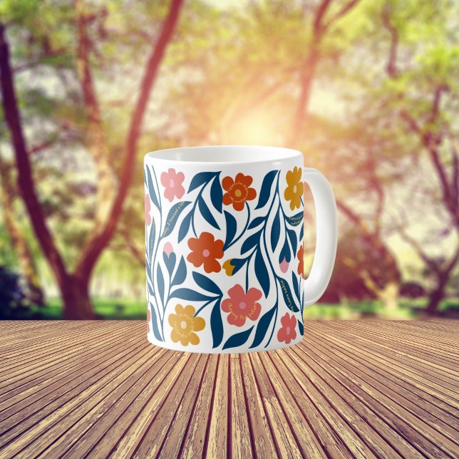 Boho Folk Blommigt Teacher Gift med upplyftning Kaffemugg (Skapare uppladdad)