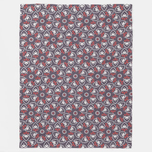 Boho Folk Hearts Mönster Tile Fleecefilt