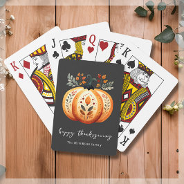 Boho Folk Pumpkin Thanksgiving Casinokort