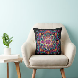 Boho Folkkonst Blomma Kudde