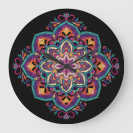 Boho Folkkonst Blomma Stor Klocka