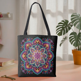 Boho Folkkonst Blomma Tygkasse
