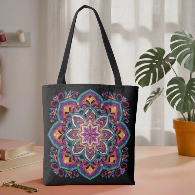 Boho Folkkonst Blomma Tygkasse (Skapare uppladdad)