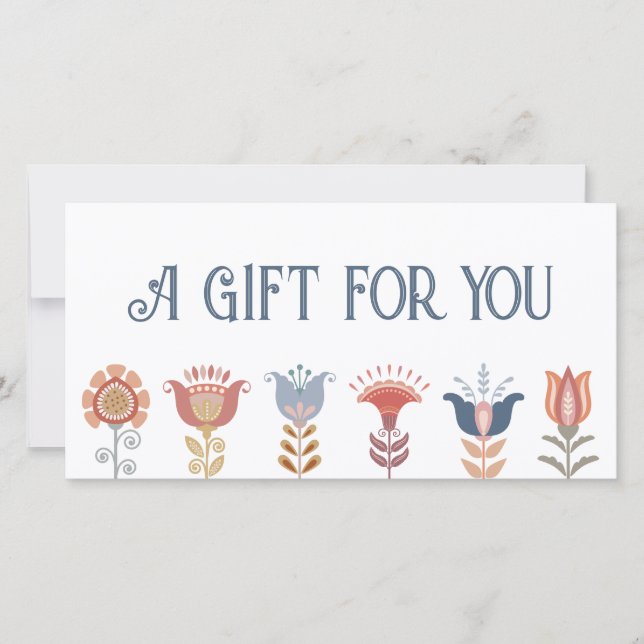 boho folkkonst blommor presentkort (Framsida)