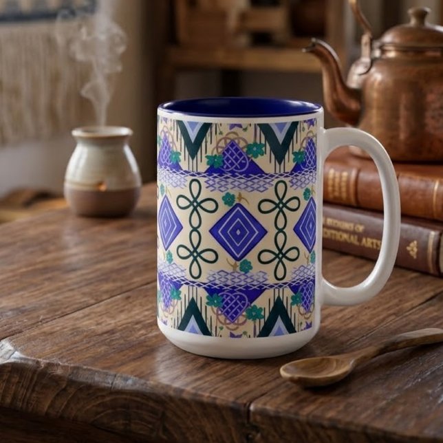 Boho folkkonst Två-Tonad mugg (Skapare uppladdad)