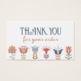 boho folkkonstblomsterrabattkort visitkort