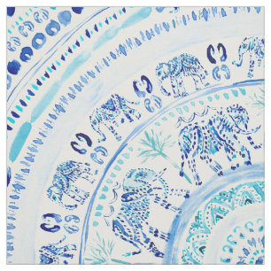 Boho för ELEPHANTING-blåttelefant Mandala Tyg