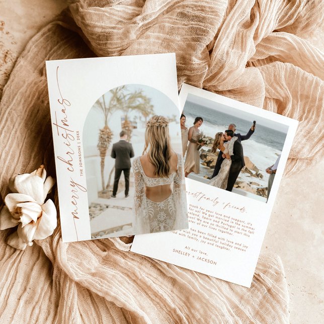 Boho för Helgdag-fotokort i god jul Inbjudningar (Skapare uppladdad)