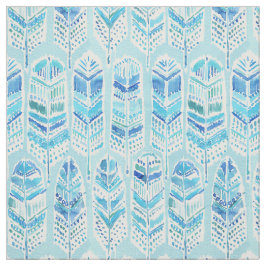 Boho för vattenfärg för SEABIRDAqua Beachy fjädrar Tyg