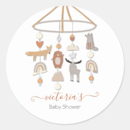 Boho Forest Animals Mobile Baby Shower Runt Klistermärke
