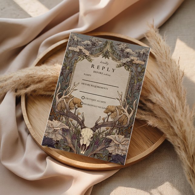 Boho Forest Antler Wedding OSA Kort (Skapare uppladdad)