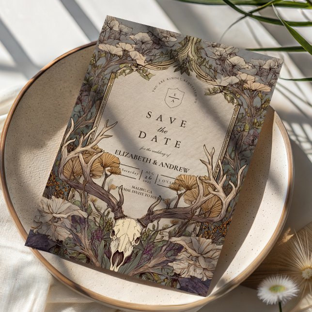 Boho Forest Antler Wedding Spara Datumet (Skapare uppladdad)
