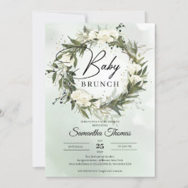 Boho Forest greenery foliage vit ros brunch Inbjudningar