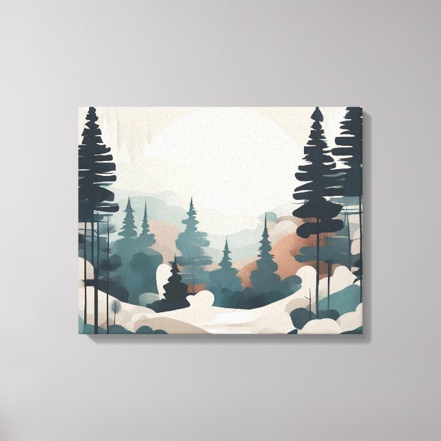 Boho Forest Landcape Artwork Canvastryck (Framsida)