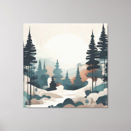 Boho Forest Landcape Artwork Canvastryck