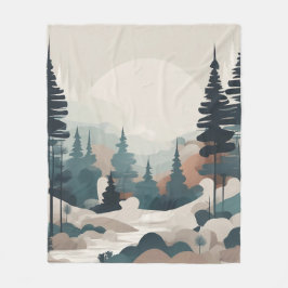 Boho Forest Landcape Artwork Fleecefilt