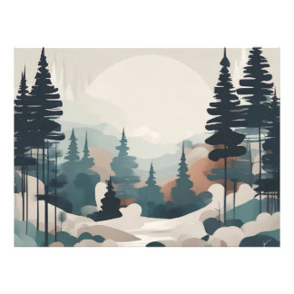 Boho Forest Landcape Artwork Fototryck