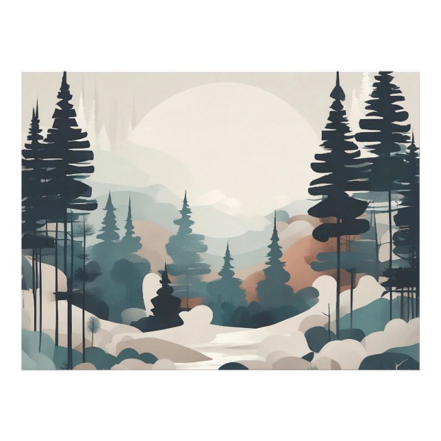 Boho Forest Landcape Artwork Fototryck (Framsidan)