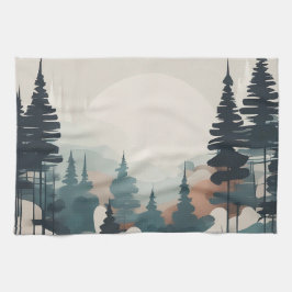 Boho Forest Landcape Artwork Kökshandduk