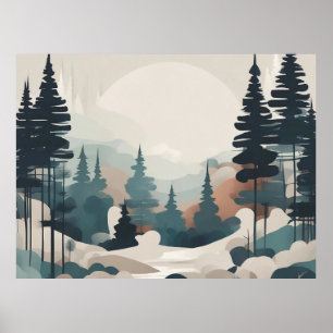 Boho Forest Landcape Artwork Poster