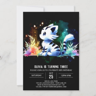 Boho Forest Tiger Birthday Inbjudningar