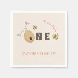 Boho Första bisdagen 1:a bisfödelsedag Pappersservett
