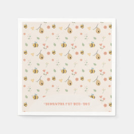 Boho Första bisdagen 1:a bisfödelsedag Pappersservett