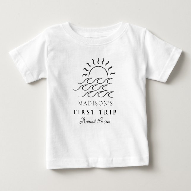 Boho första Resa runt Sol 1:a födelsedagen Party T Shirt (Framsida)