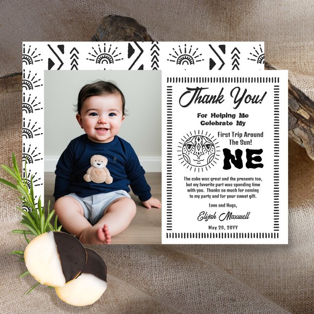 Boho Första Resa runt Sol-födelsedagen Tack (Skapare uppladdad)