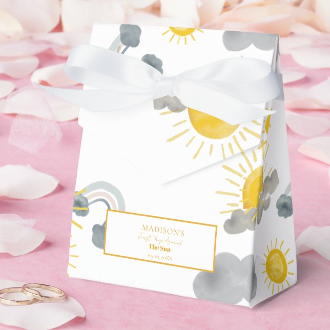 Boho första Resa runt Sol:s första födelsedag Presentaskar (Bröllop)