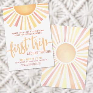Boho Första Resan Runt Solen 1-årsdag Inbjudningar