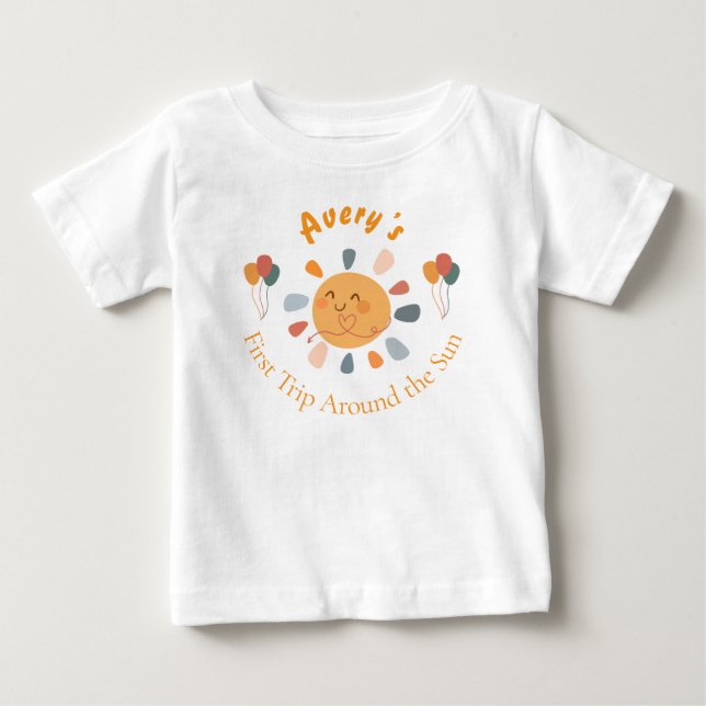 Boho Första Resan Runt Solen Födelsedagspresent T Shirt (Framsida)