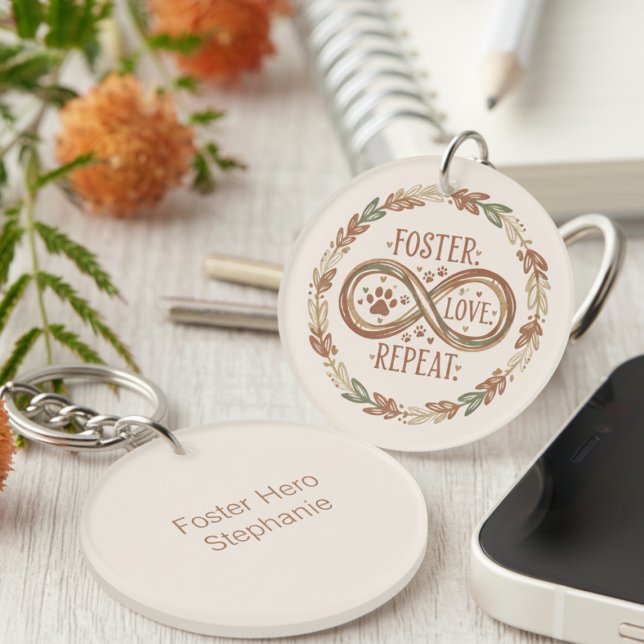 Boho Foster Hero – Känslosamt Djurhjälpspresent (Personalized animal foster supporter keychain)
