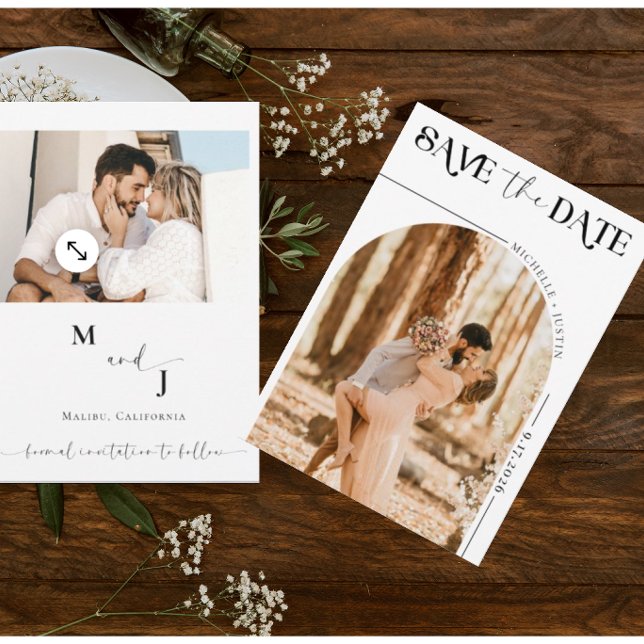 Boho Foto | Modern Spara Datum  Inbjudningar (Skapare uppladdad)