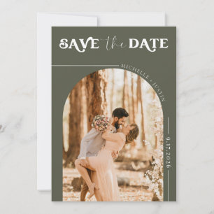 Boho Foto Modern Spara Datum Inbjudningar