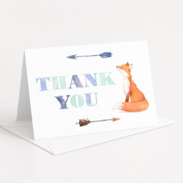 Boho Fox Birthday Orange and Blue Tack Kort