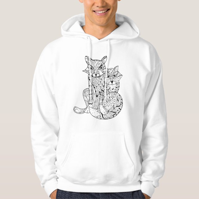 Boho Fox Doodle Sweatshirt Med Luva (Framsida)