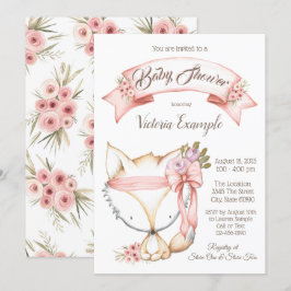 Boho Fox Flicka Shower-inbjudningar Inbjudningar