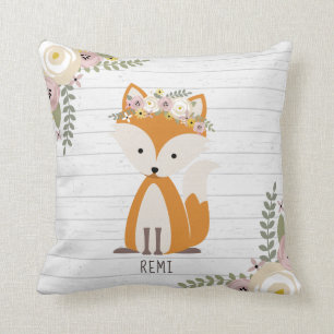 Boho Fox Grått Wood Kudde