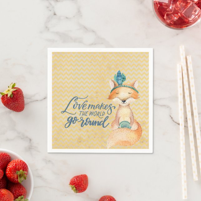 Boho Fox Kärlekskvot Pappersservett (Insitu)
