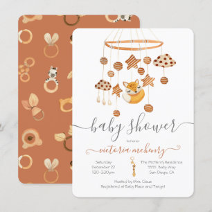 Boho Fox Mobile Baby Shower-inbjudan Inbjudningar