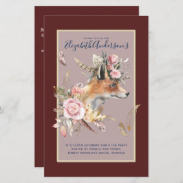 Boho FOX Möhippa Woodland Feathers Blommigt