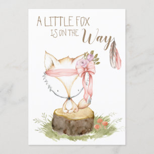 *~* Boho Fox Woodland Forest Feathers Arrow Inbjudningar
