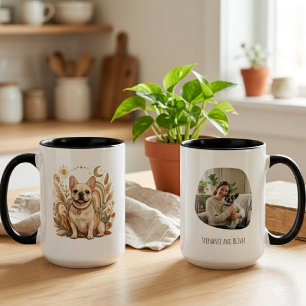 Boho fransk bulldogg-mamma konst mugg