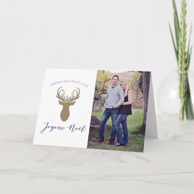 Boho Fransk Julren Typografi Kort (Framsida)