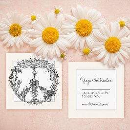 Boho Fredstecken Elegant Girly Cute Söt Blommigt Fyrkantigt Visitkort