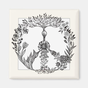 Boho Fredstecken Elegant Girly Cute Söt Blommigt Magnet
