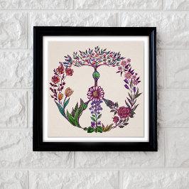 Boho Fredstecken Elegant Girly Cute Söt Blommigt Poster