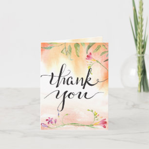 Boho Freesia Rosa Pop Calligraphy Tack Kort