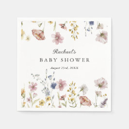 Boho Fresh WildblomBaby Shower Pappersservett